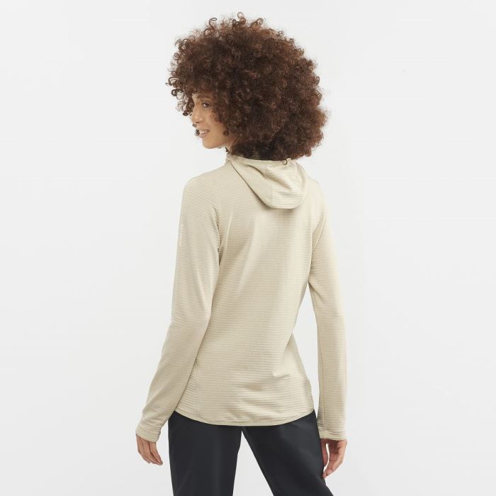 Salomon ESSENTIAL LIGHTWARM HOODED Mellemlag Dame Plaza Taupe | KI5jDdAs