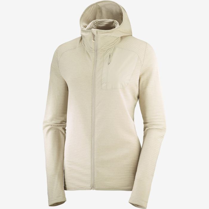 Salomon ESSENTIAL LIGHTWARM HOODED Mellemlag Dame Plaza Taupe | KI5jDdAs