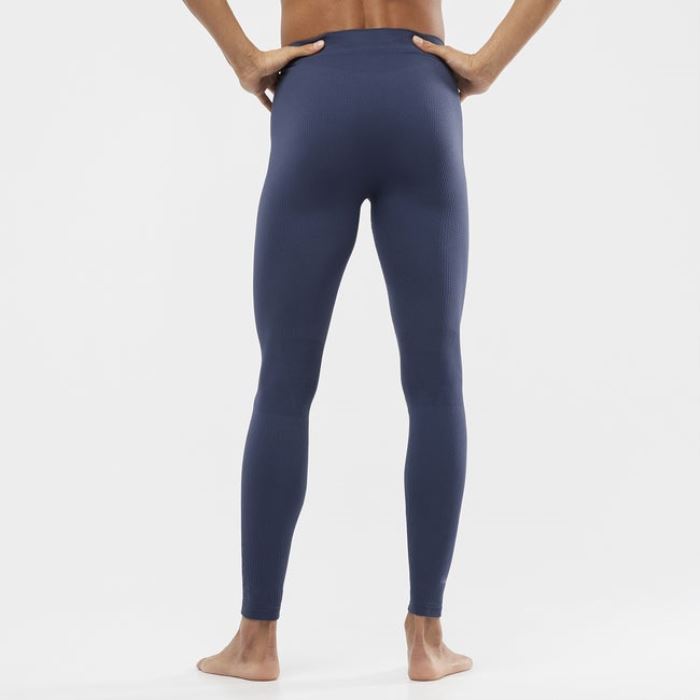 Salomon ESSENTIAL SEAMLESS Tights Herre Indigo | 0UVeULkv