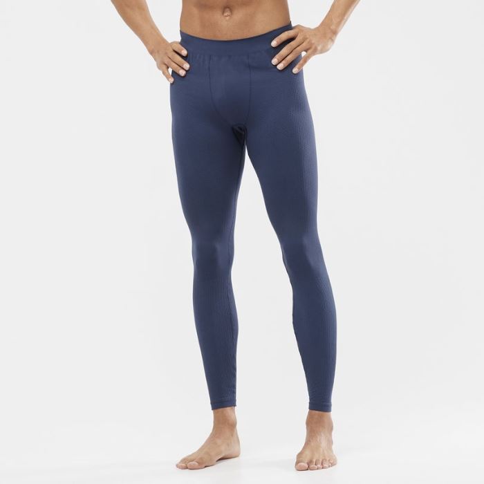 Salomon ESSENTIAL SEAMLESS Tights Herre Indigo | 0UVeULkv