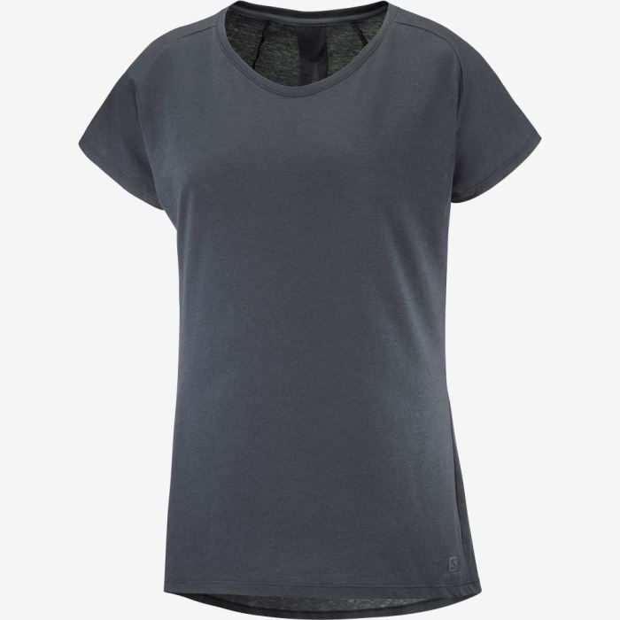 Salomon ESSENTIAL SHAPED T Shirts Dame Ebony | NQcC5gge