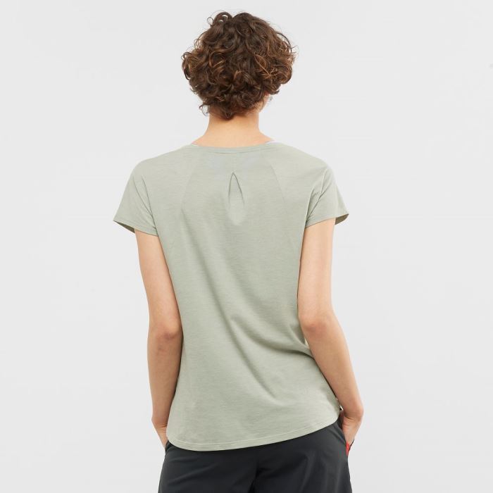 Salomon ESSENTIAL SHAPED T Shirts Dame Wrought Iron | burgUDkt