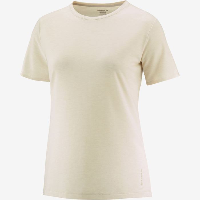 Salomon ESSENTIAL TENCEL T Shirts Dame Rainy Day | 5xr5Ptab