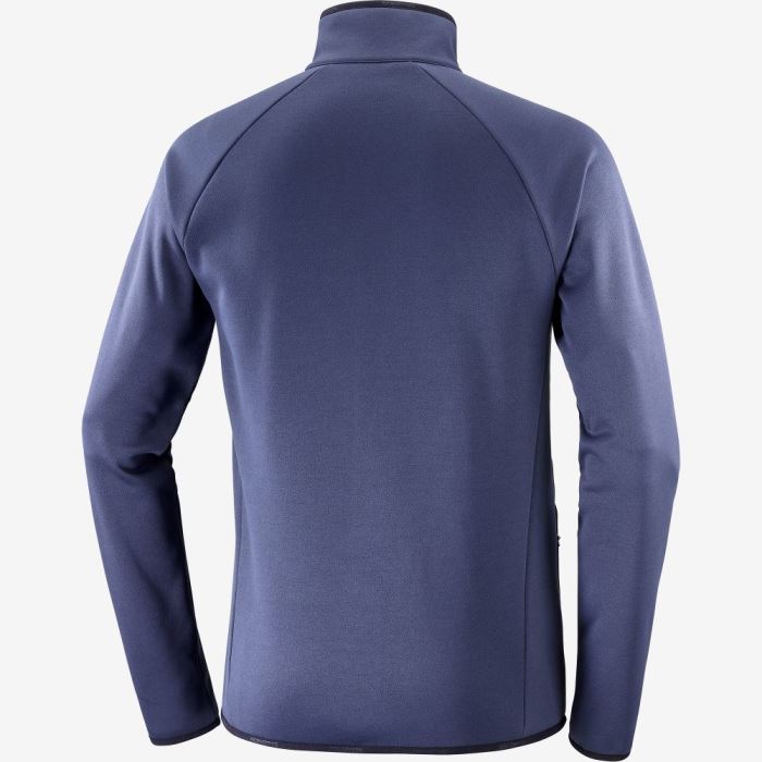 Salomon ESSENTIAL WARM FULL ZIP Mellemlag Herre Indigo | FH4BngtR