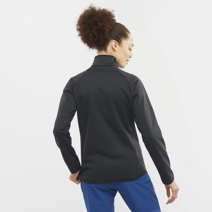 Salomon ESSENTIAL WARM FULL ZIP Mellemlag Dame Sort | oMVmG0XX