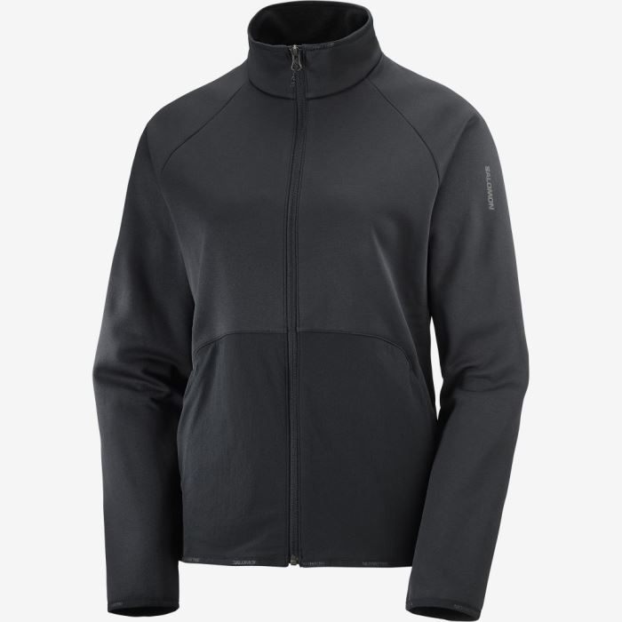 Salomon ESSENTIAL WARM FULL ZIP Mellemlag Dame Sort | oMVmG0XX