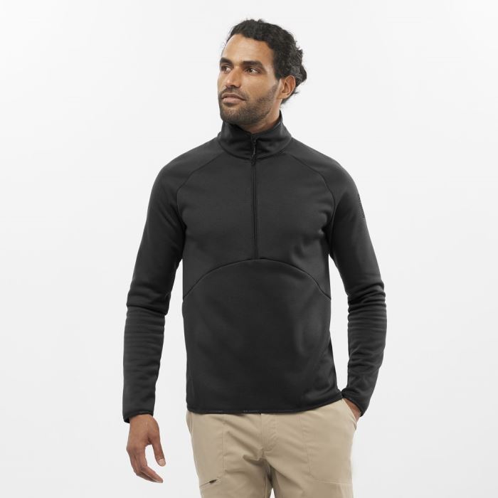 Salomon ESSENTIAL WARM HALF ZIP Mellemlag Herre Sort | 2kSvm34r