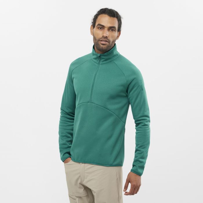 Salomon ESSENTIAL WARM HALF ZIP Mellemlag Herre Pacific | yXzxOrjr