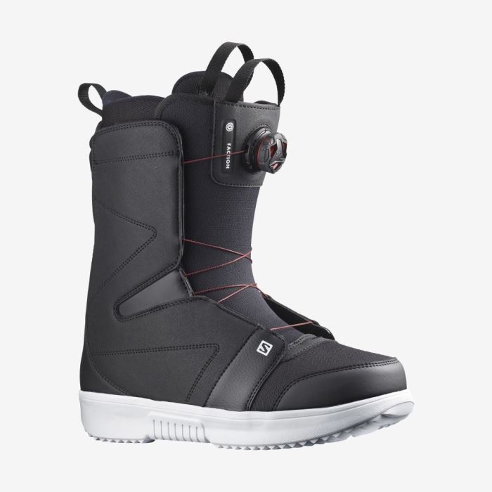 Salomon FACTION BOA Snowboardstøvler Herre Sort Sort Hvide | H6Vcclsf