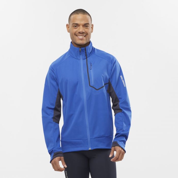 Salomon GORE-TEX INFINIUM™ WINDSTOPPER® PRO Jakke Herre Blå | 3BOTfo4D