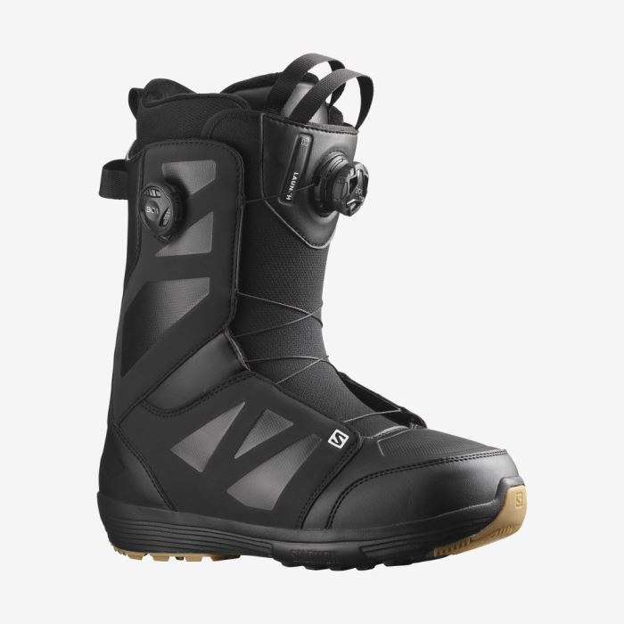 Salomon LAUNCH BOA SJ BOA Snowboardstøvler Herre Sort Sort Hvide | VR6E3RiA