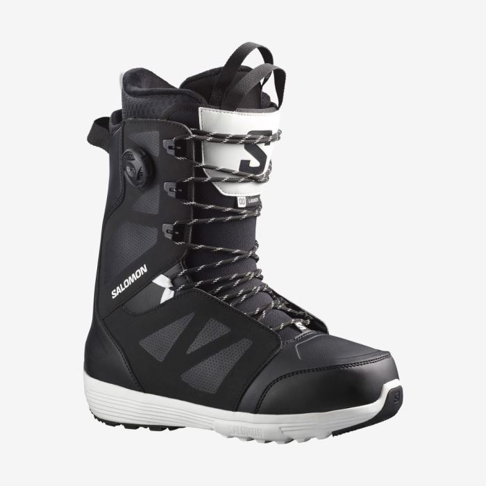 Salomon LAUNCH LACE SJ BOA Snowboardstøvler Herre Sort Sort Hvide | 3Sfdgy2x