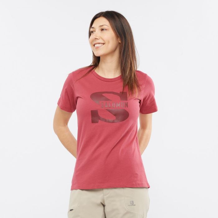 Salomon OUTLIFE BIG LOGO T Shirts Dame Rød | zUj2ayCp