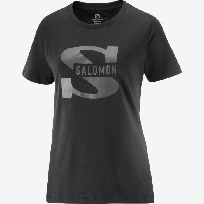 Salomon OUTLIFE BIG LOGO T Shirts Dame Sort | 16u8IbCE