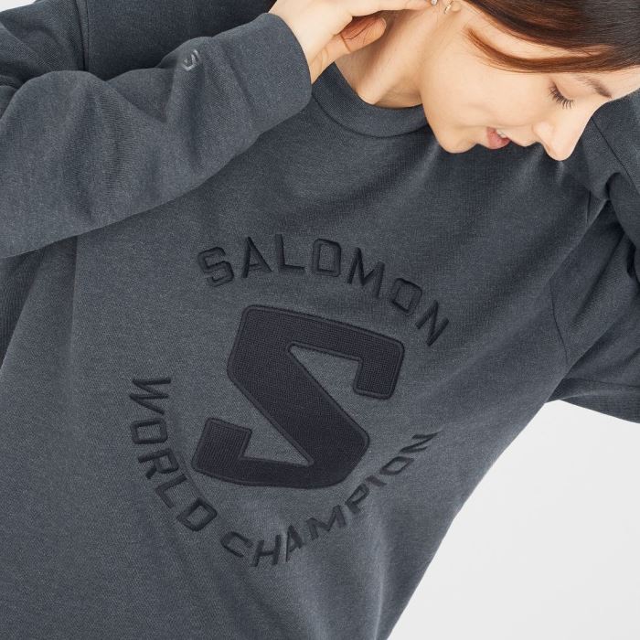 Salomon OUTLIFE LOGO SUMMER HEATHER Mellemlag Herre Ebony / Heather | uIqGRJPo