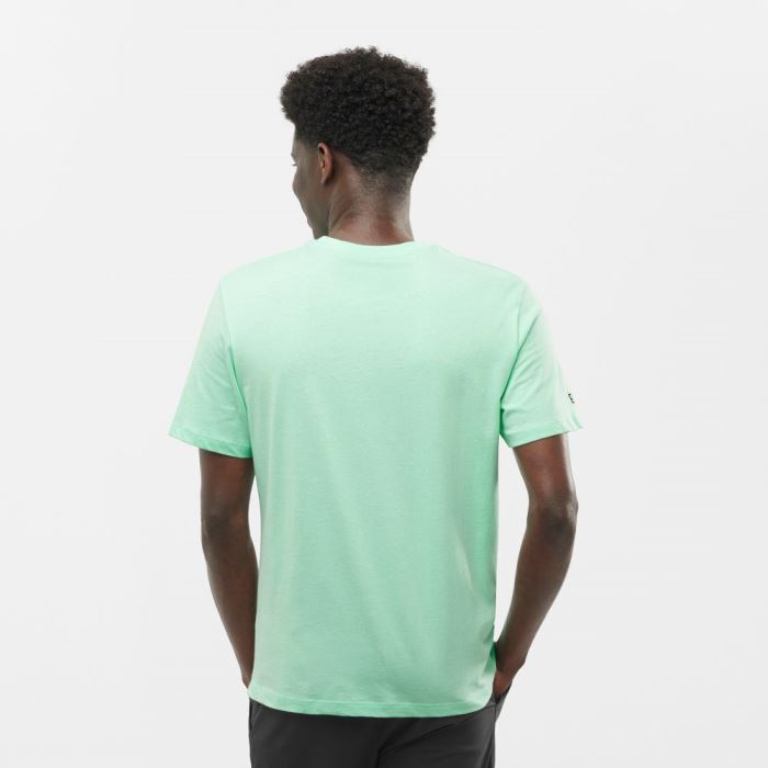 Salomon OUTLIFE LOGO T Shirts Herre Beach Glass | soRwPxVo