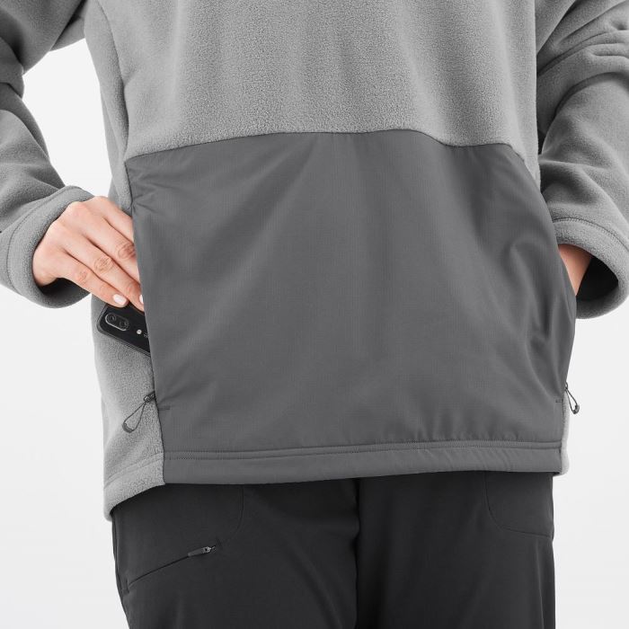 Salomon OUTLIFE POLARTEC HALF ZIP Mellemlag Herre Grå | Upt6kBbd