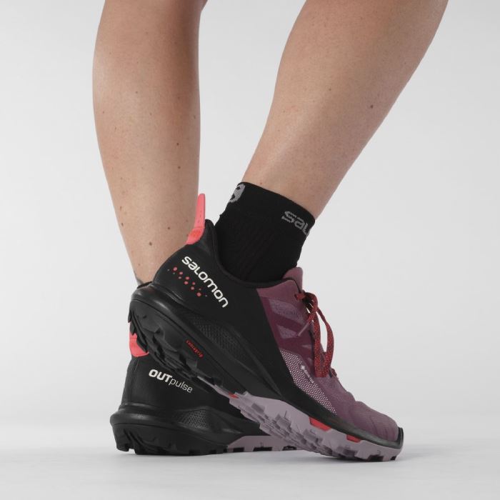 Salomon OUTPULSE GORE-TEX Vandresko Dame Sort Rød | 0iUErfS4