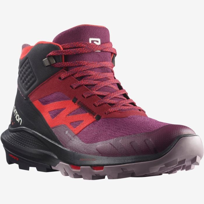 Salomon OUTPULSE MID GORE-TEX Vandresko Dame Lilla Rød | 9TrksJeP