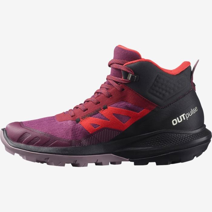 Salomon OUTPULSE MID GORE-TEX Vandresko Dame Lilla Rød | 9TrksJeP