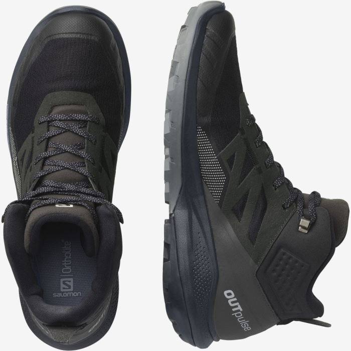 Salomon OUTPULSE MID GORE-TEX Vandresko Herre Sort | gisfxQDR