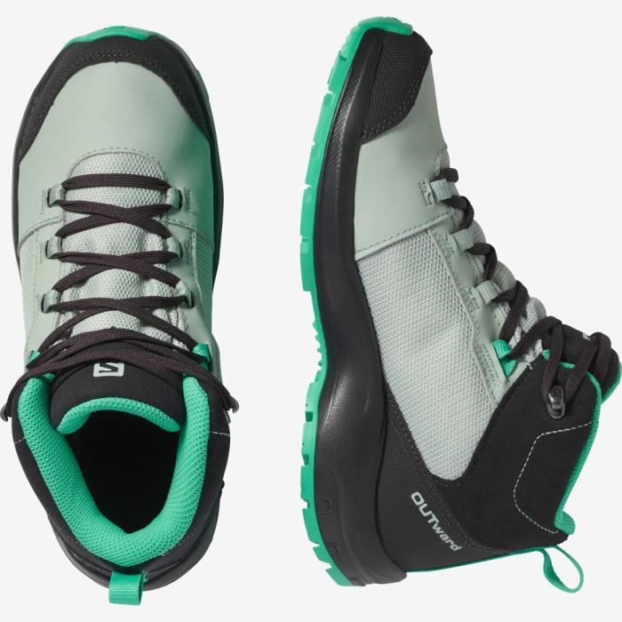 Salomon OUTWARD CLIMASALOMON™ WATERPROOF Vandresko Børn Lyseturkis Grå Mintgrønne | uQd4A7ts