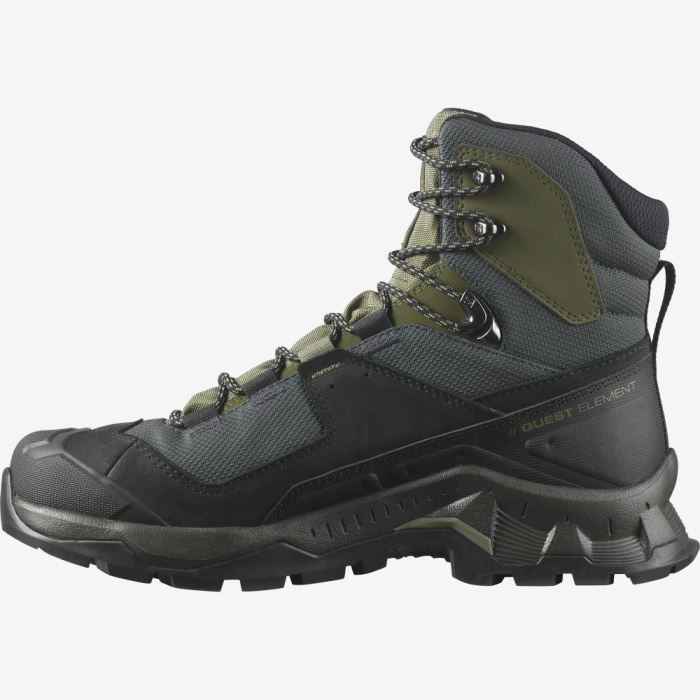 Salomon QUEST ELEMENT GORE-TEX Vandresko Herre Sort Dyb Grøn Olivengrøn | 1GlQys67