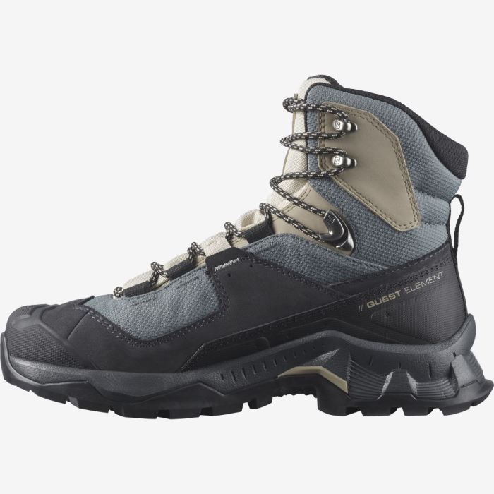 Salomon QUEST ELEMENT GORE-TEX Vandresko Dame Ebony / Rainy Day / Stormy Weather | uLUehWRG