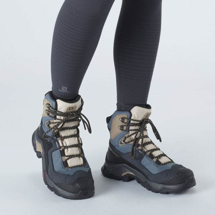 Salomon QUEST ELEMENT GORE-TEX Vandresko Dame Ebony / Rainy Day / Stormy Weather | uLUehWRG