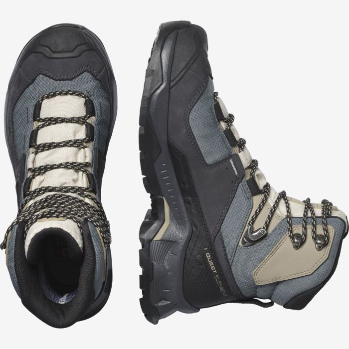 Salomon QUEST ELEMENT GORE-TEX Vandresko Dame Ebony / Rainy Day / Stormy Weather | uLUehWRG