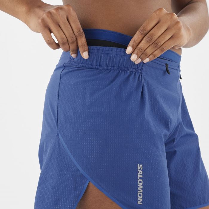 Salomon SENSE AERO 5'' Shorts Dame Mørkeblå | kr1nuqUo