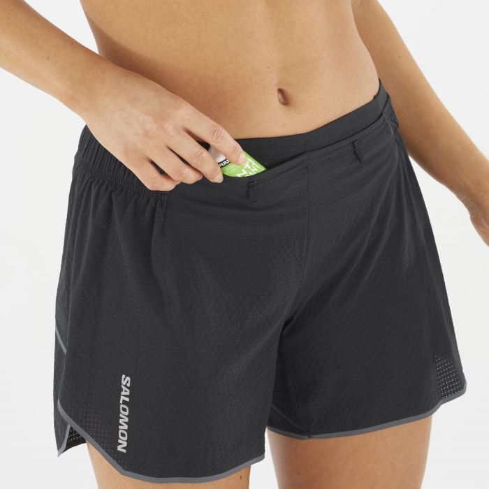 Salomon SENSE AERO 5'' Shorts Dame Sort | mdOQBkU2