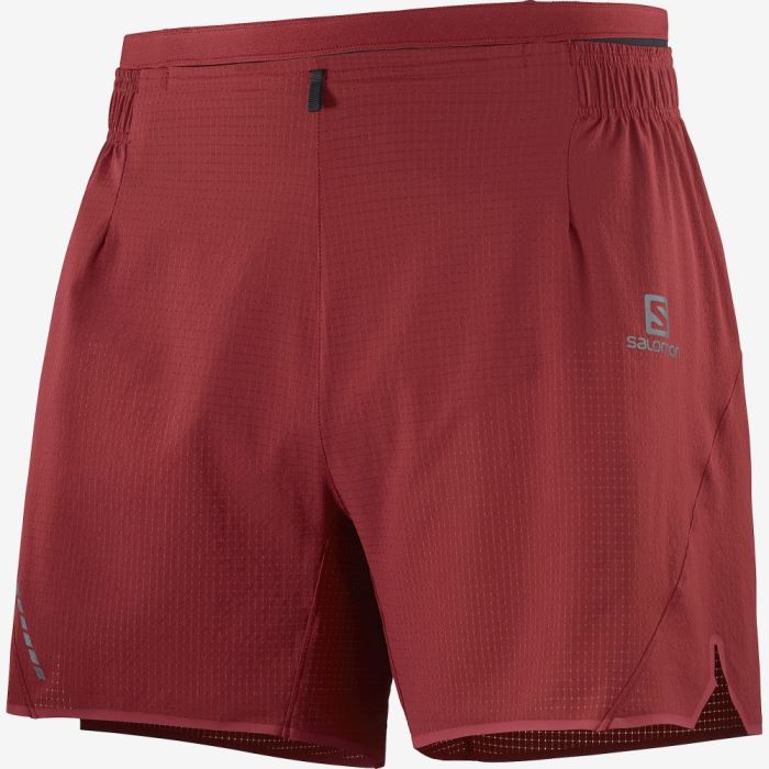 Salomon SENSE AERO 5'' Shorts Herre Mørkerød | KBDQyCEJ