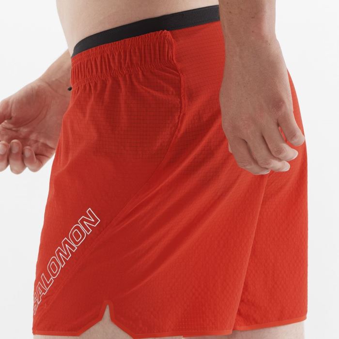 Salomon SENSE AERO 5'' Shorts Herre Rød | FAPsy8Td