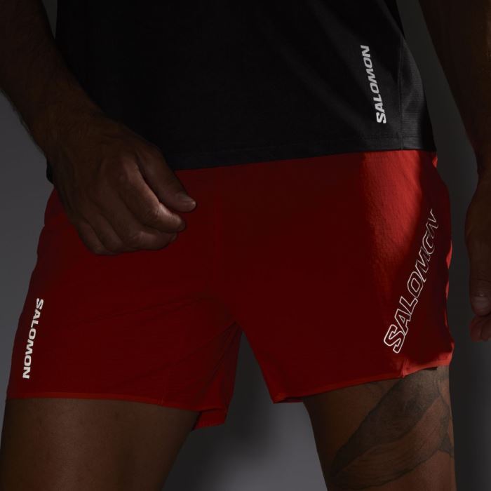 Salomon SENSE AERO 5'' Shorts Herre Rød | FAPsy8Td