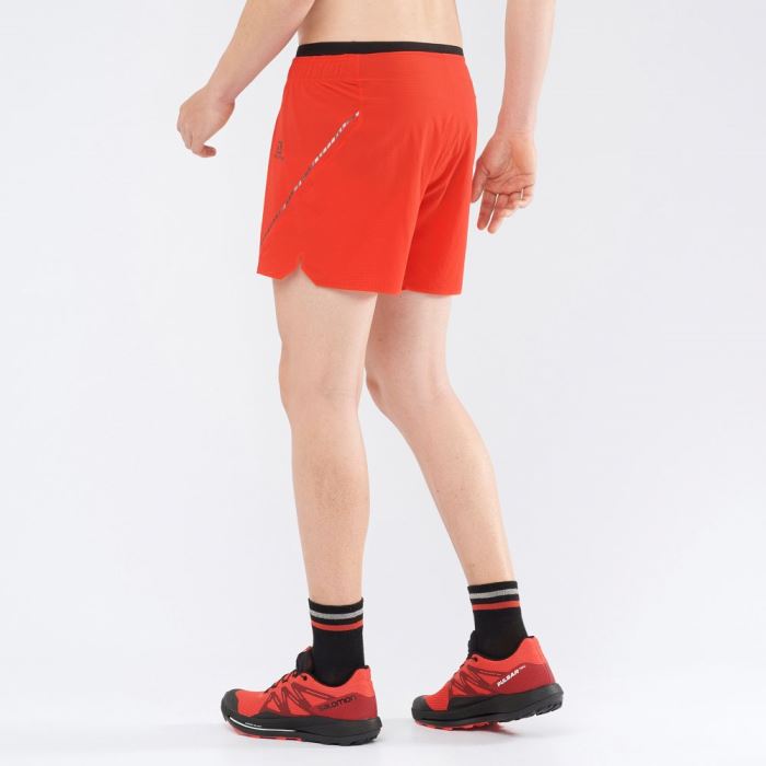 Salomon SENSE AERO 5'' Shorts Herre Rød | ZcdP0QQ4