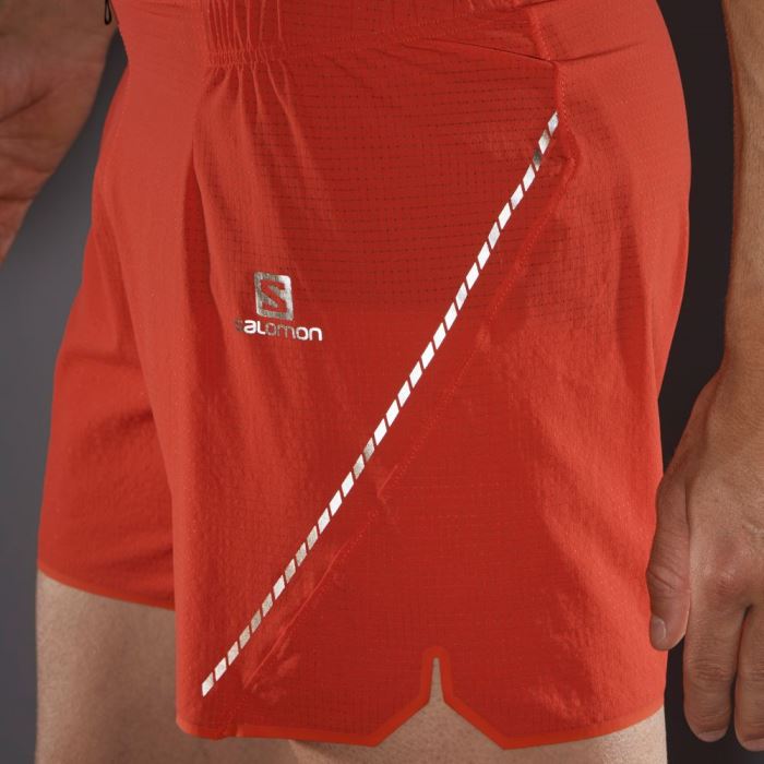 Salomon SENSE AERO 5'' Shorts Herre Rød | ZcdP0QQ4