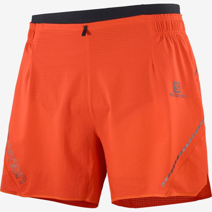 Salomon SENSE AERO 5\'\' Shorts Herre Rød | ZcdP0QQ4