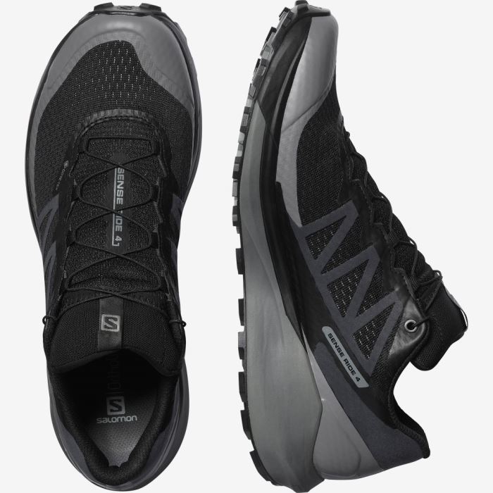 Salomon SENSE RIDE 4 GORE-TEX INVISIBLE FIT Trail Løbesko Herre Sort Sort | fdeEeUTI