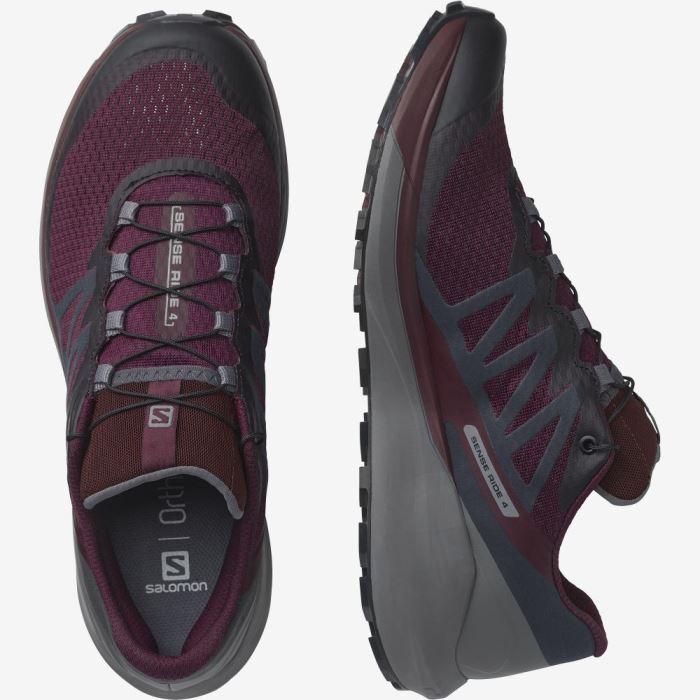 Salomon SENSE RIDE 4 Trail Løbesko Dame Wine Tasting / Quiet Shade / Ebony | MWOtNehk