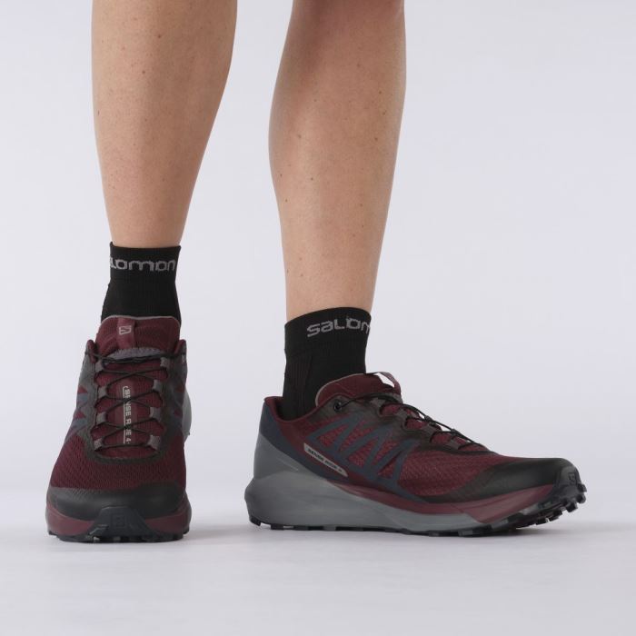 Salomon SENSE RIDE 4 Trail Løbesko Dame Wine Tasting / Quiet Shade / Ebony | MWOtNehk