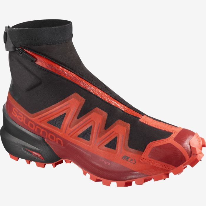 Salomon SNOWSPIKE CLIMASALOMON™ WATERPROOF Trail Løbesko Dame Sort Rød Rød | 1NntwM4X