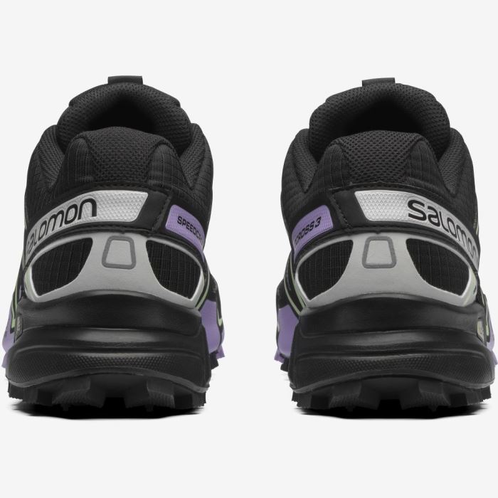 Salomon SPEEDCROSS 3 Sneakers Dame Sort Lavendel Grøn | lBJUvEEC