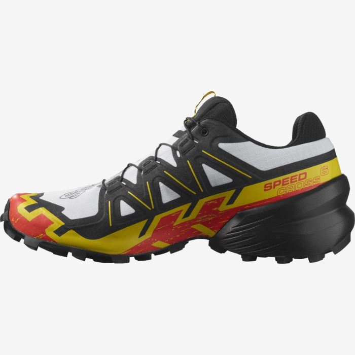 Salomon SPEEDCROSS 6 Trail Løbesko Herre Hvide Sort Gul | IGbRUyYw