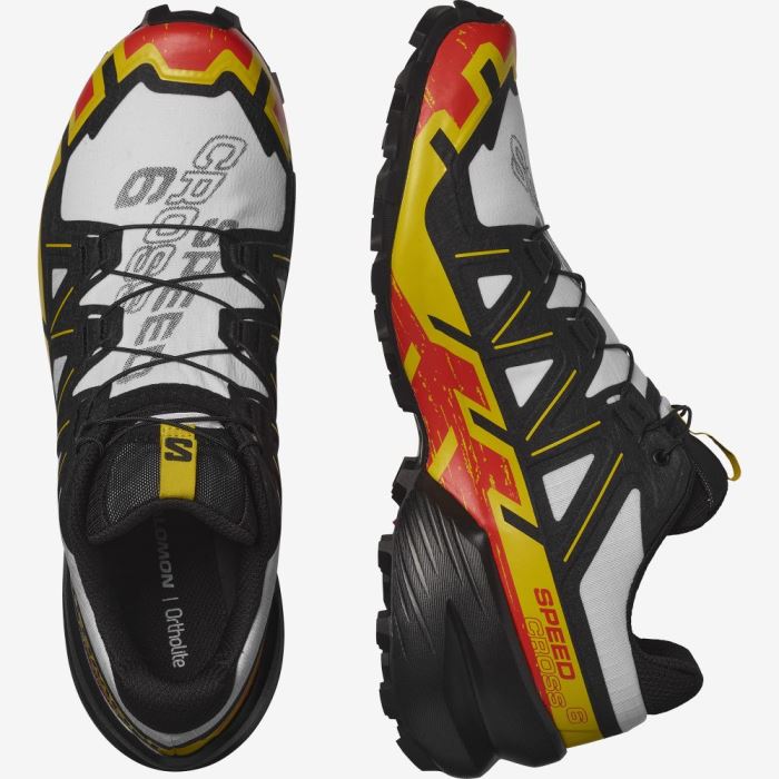 Salomon SPEEDCROSS 6 Trail Løbesko Herre Hvide Sort Gul | IGbRUyYw