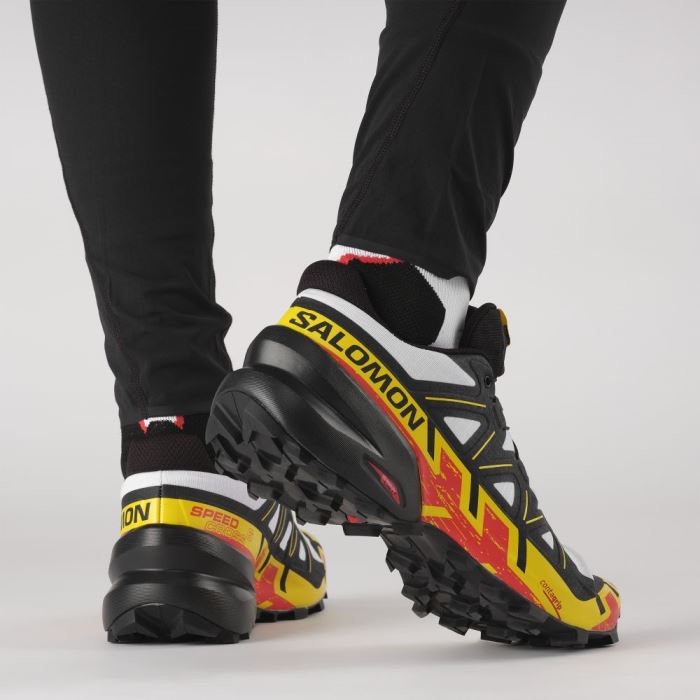 Salomon SPEEDCROSS 6 Trail Løbesko Herre Hvide Sort Gul | IGbRUyYw