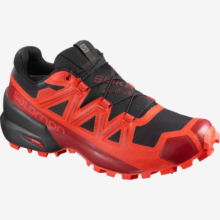 Salomon SPIKECROSS 5 GORE-TEX Trail Løbesko Herre Sort Rød Rød | 4UKJzy9o