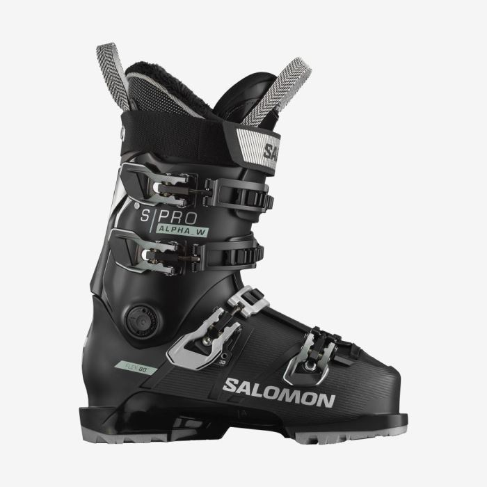 Salomon S/PRO ALPHA 80 Skistøvler Dame Sort Hvide Sølv | j6Zi8AeM