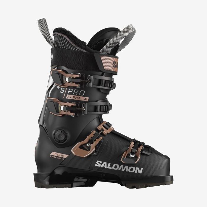 Salomon S/PRO ALPHA 90 Skistøvler Dame Sort Lyserød Guld Sølv | RY01yZ95