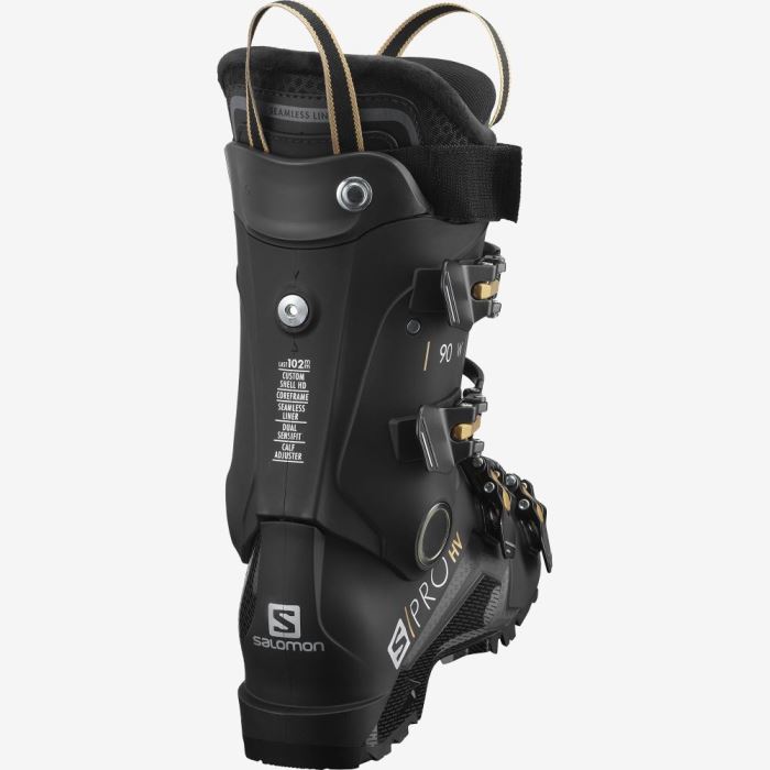 Salomon S/PRO HV 90 Skistøvler Dame Sort Guld | dOr92j3s